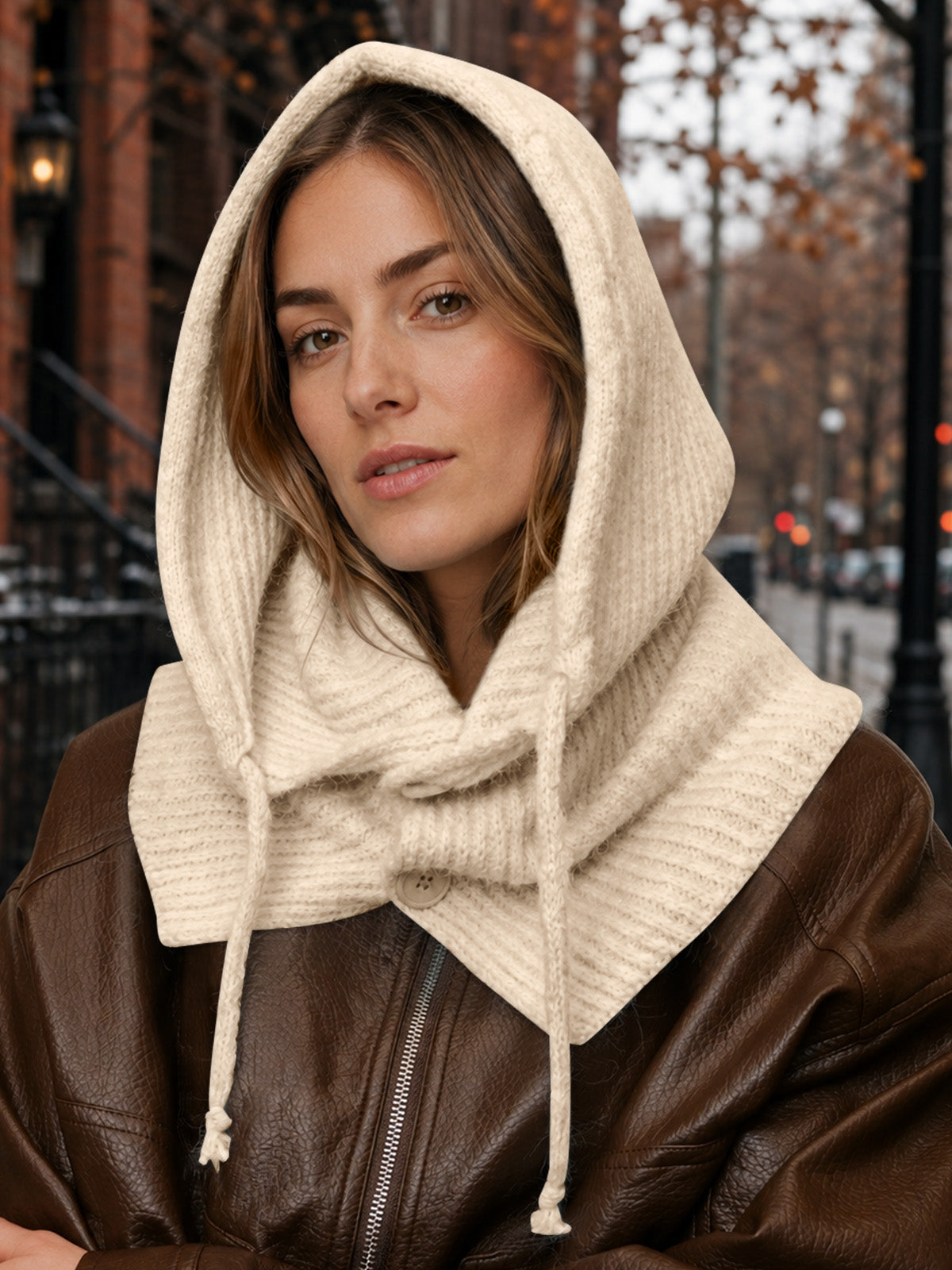 usvara Womens Balaclava Scarf Hats with Strings