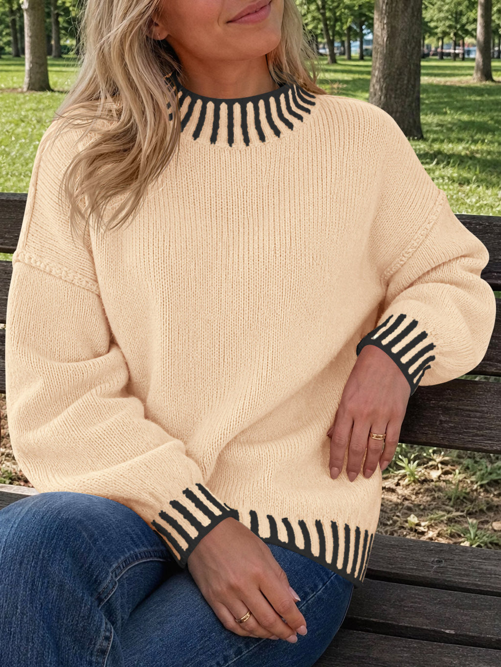 usvara Womens Chunky Mock Neck Sweater