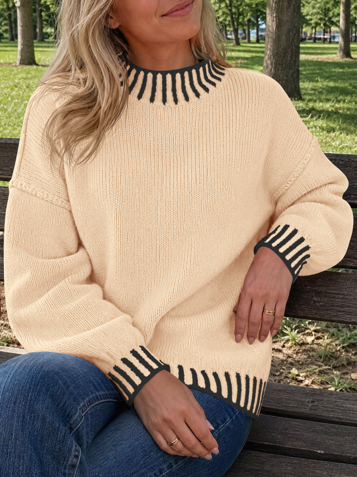 usvara Womens Chunky Mock Neck Sweater
