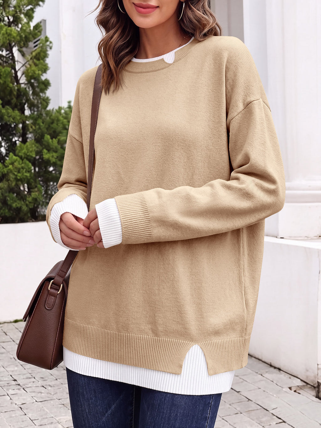 usvara Womens Fall Crewneck Pullover Sweater