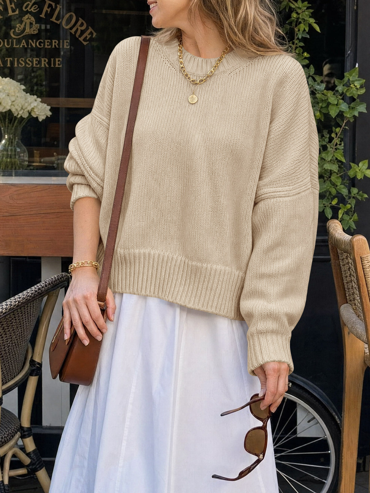 usvara Womens Oversized Chunky Knit Sweater