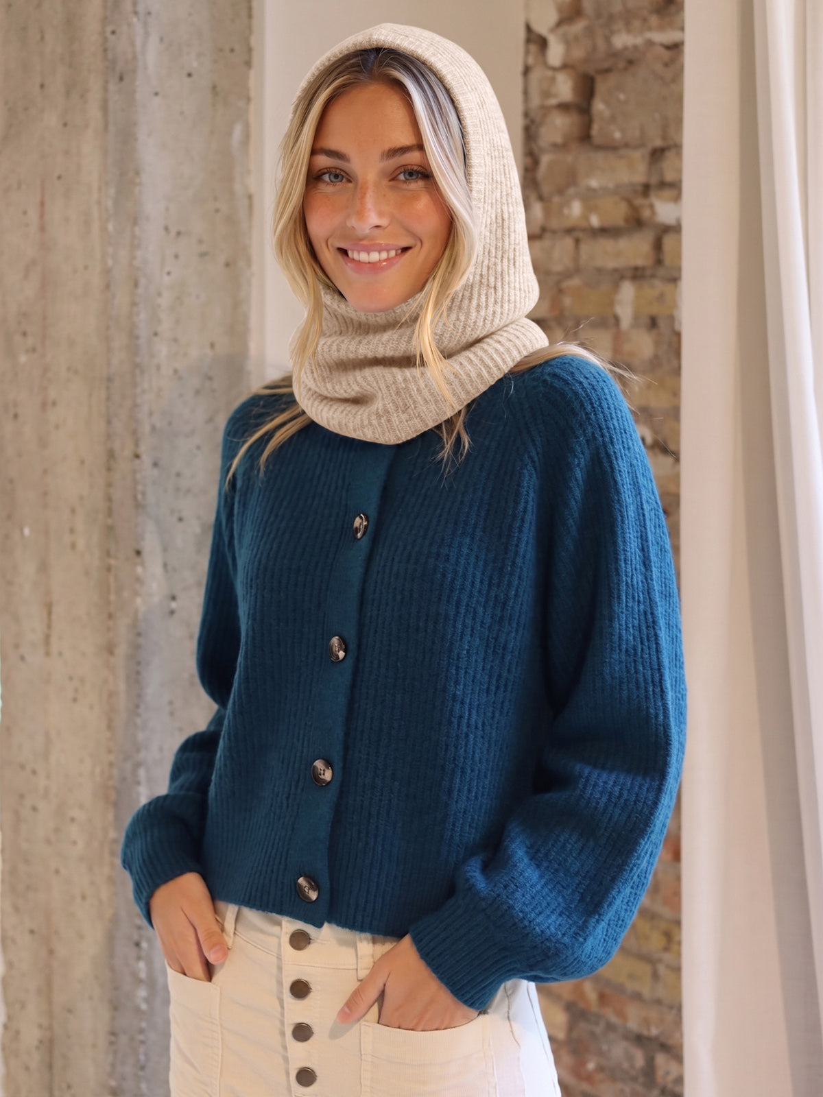 usvara Women 2-in-1 Knit Balaclava Scarf Hats