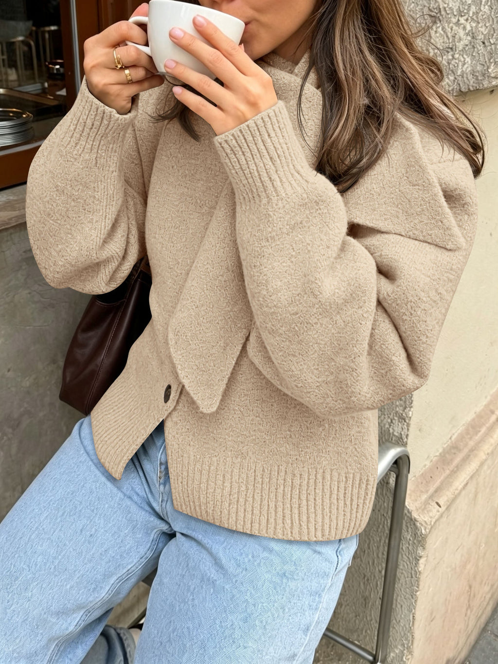 usvara Women Button Up Knit Cardigan
