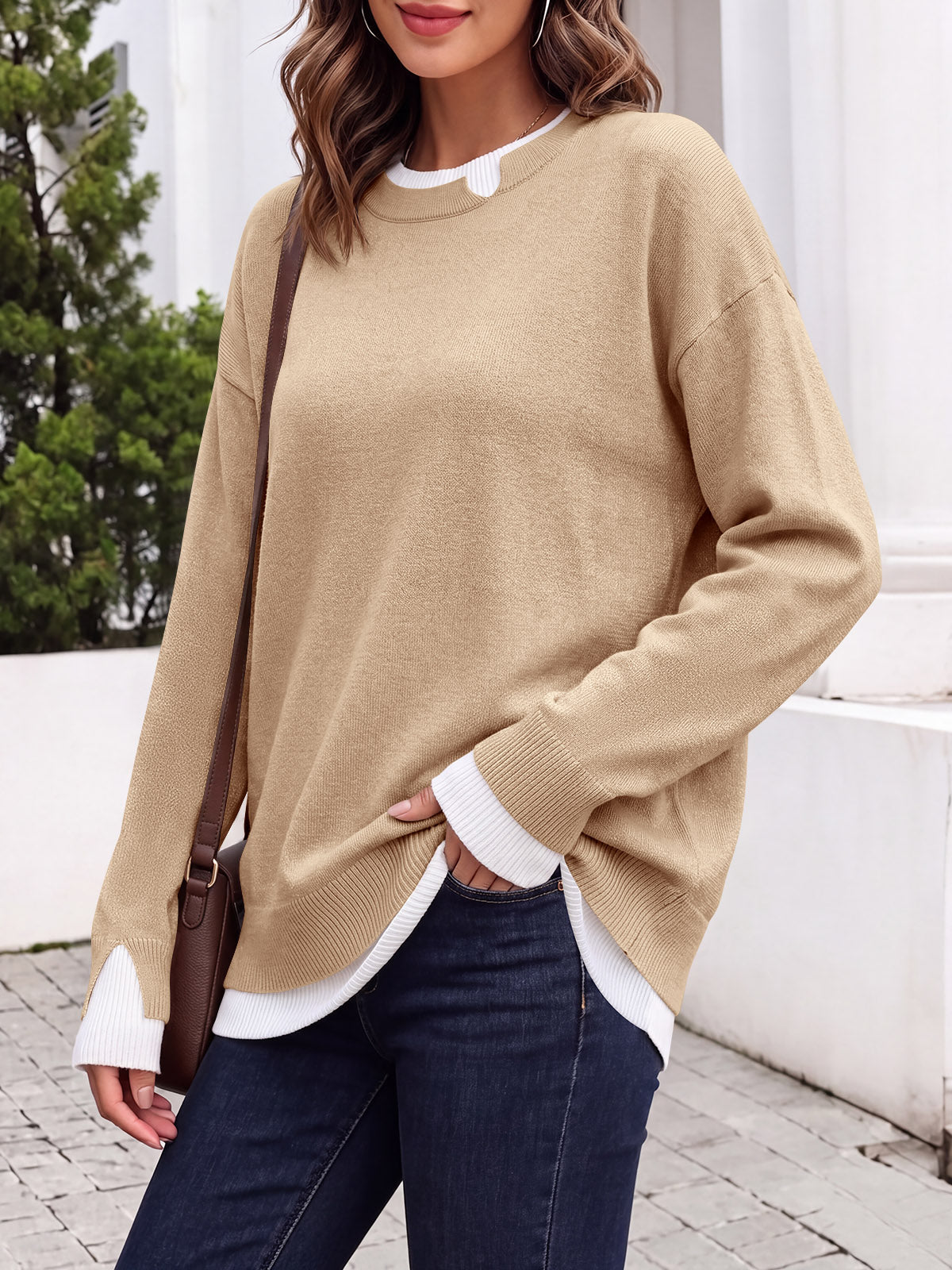 usvara Womens Fall Crewneck Pullover Sweater