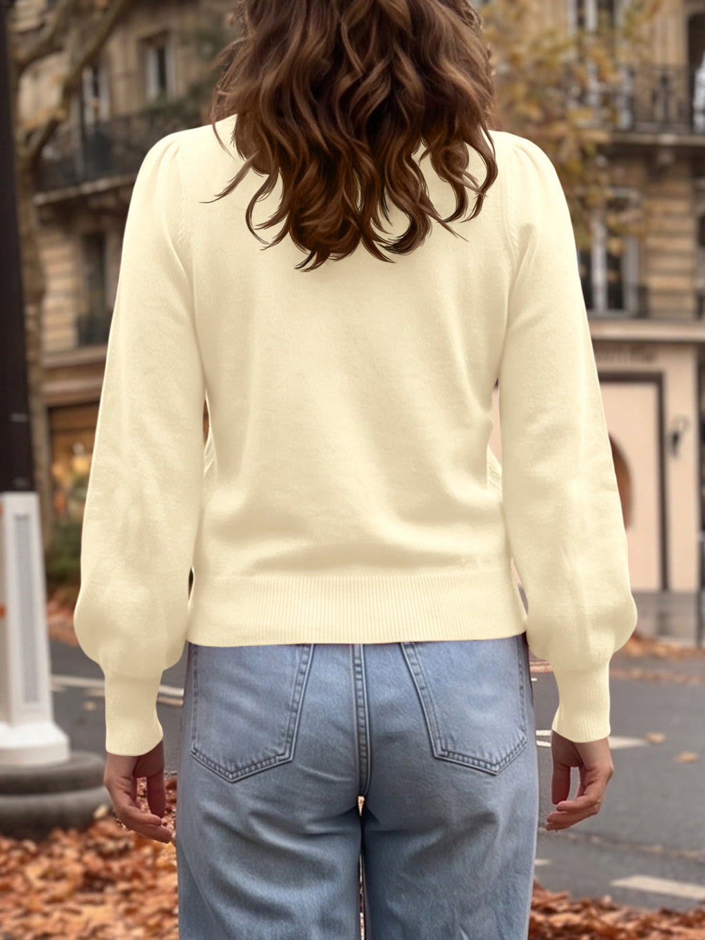 usvara Women V Neck Bow Knit Cardigan