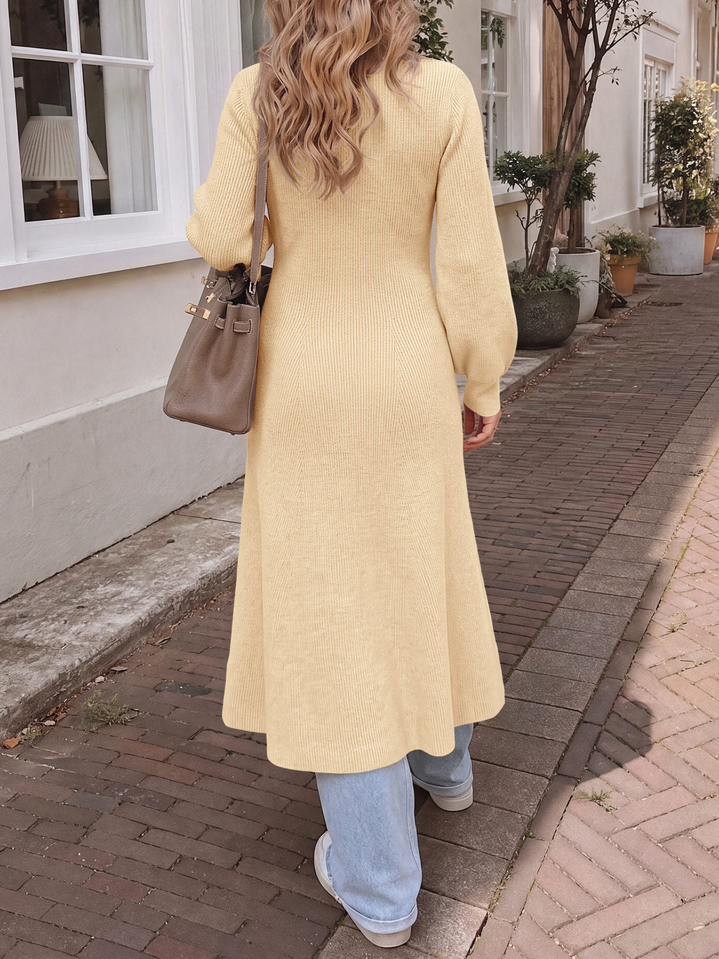 usvara Womens V Neck Sweater Dress