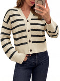 usvara Womens Striped Crochet Cardigan Tops
