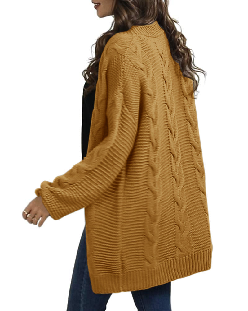 usvara Women Oversized Chunky Cable Knit Cardigan