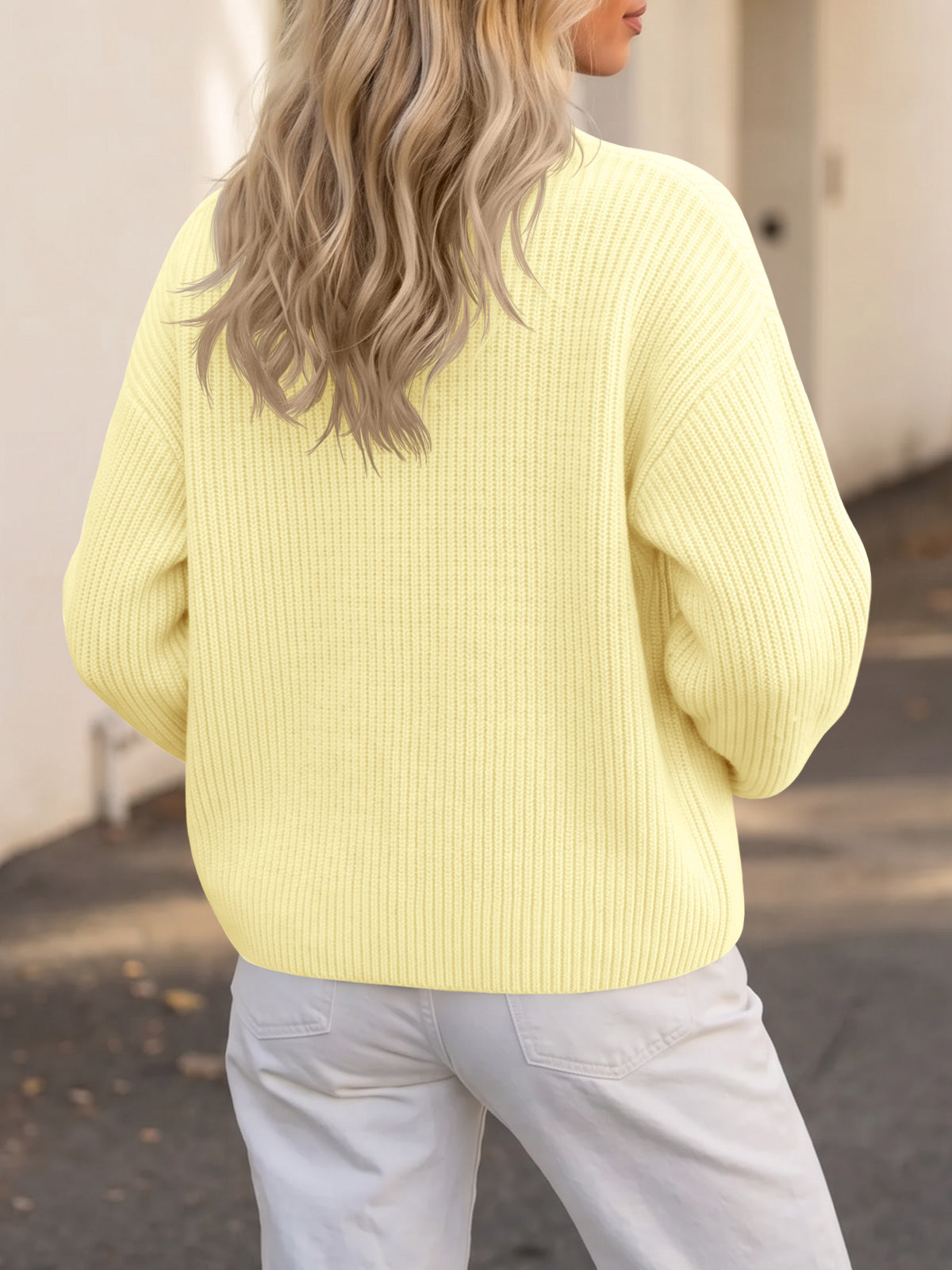 usvara Women Zip Up Chunky Knit Sweater
