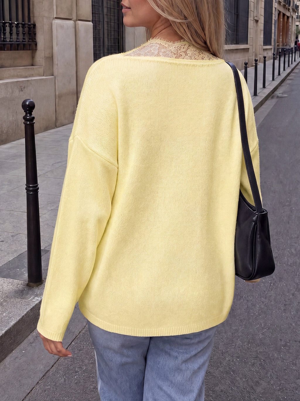 usvara Womens Lace V Neck Sweater Tops