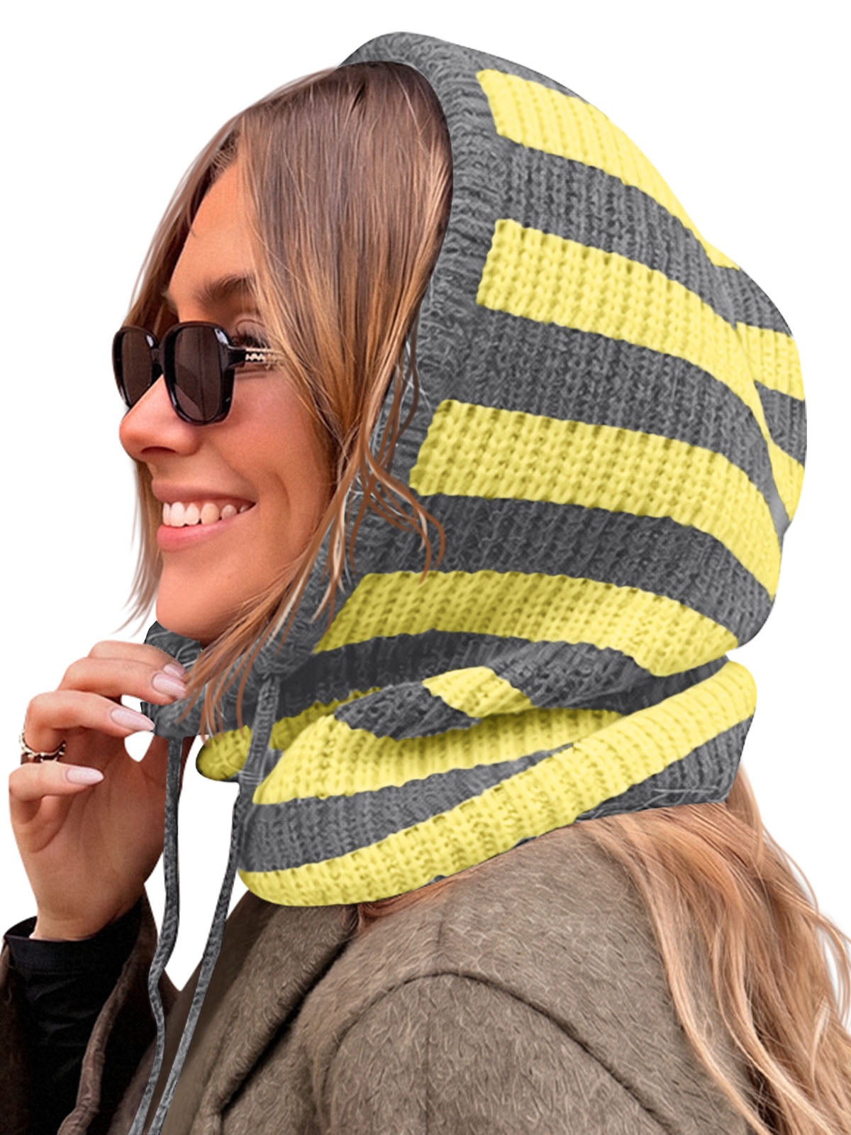 usvara Women Knit Balaclava Drawstring