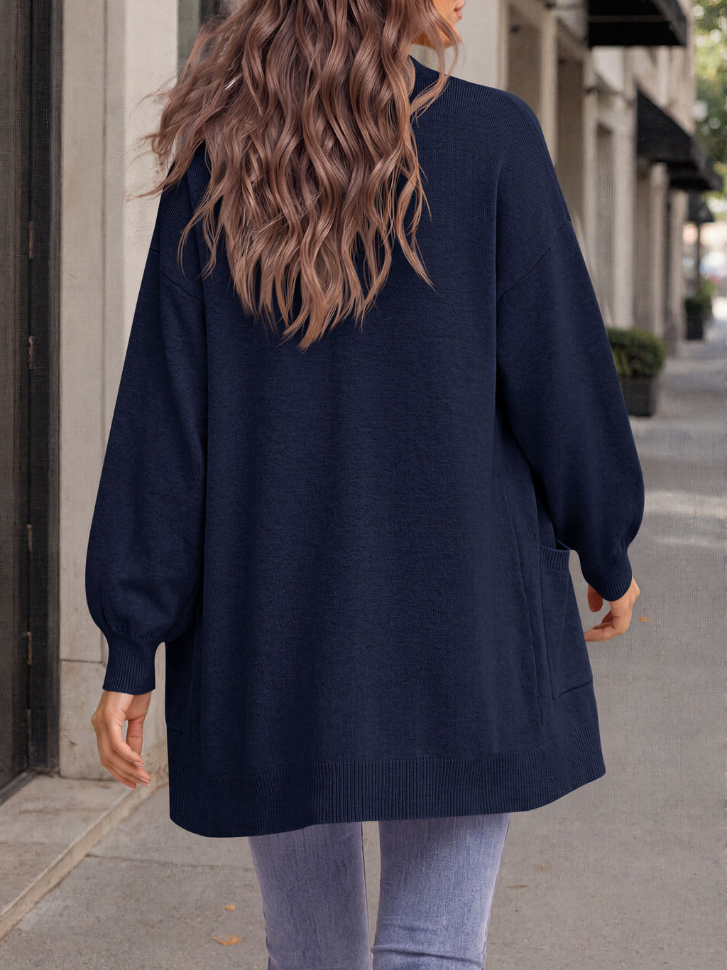 usvara Womens Oversized V Neck  Cardigan