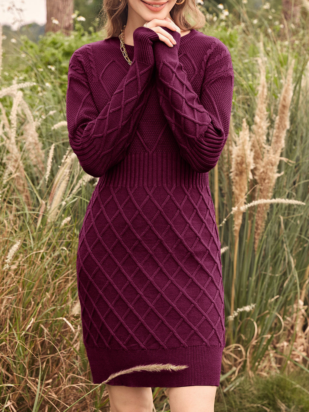 usvara Womens Bodycon Mini Sweater Dress