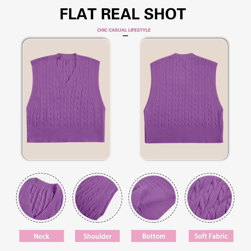 usvara Womens Cable Knit Sweater Vest